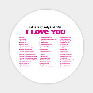 different ways to say i love you Magnet